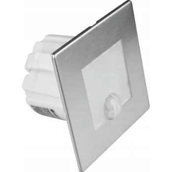 Schodišťové svítidlo DPM s pohybovým senzorem 1,2 W LED čtvercové stříbrné
