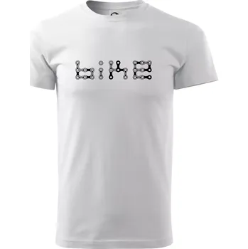 Pánské tričko Bike nápis řetěz - Triko extra velké (5-8XL) - 7XL ( Bílá )