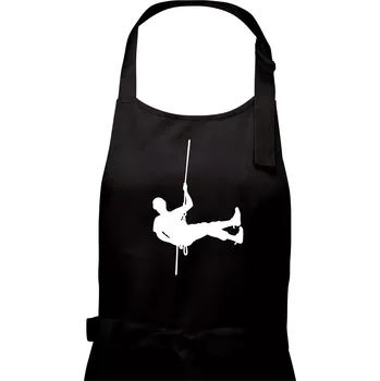 Kuchyňská zástěra Visící horolezec - Pánská zástěra na vaření - Univerzální velikost ( Černá )