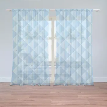 Záclona Sablio Záclony Modré obrácené pyramidy: 2ks 150x250cm