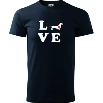 Jezevčík - Love - Triko extra velké (5-8XL) - 6XL ( Námořní modrá (velmi tmavá - téměř černá) )