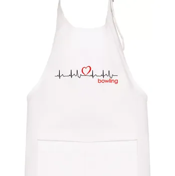 Kuchyňská zástěra Moje srdce bije pro Bowling - Dětská zástěra na vaření - Univerzální velikost ( Bílá )