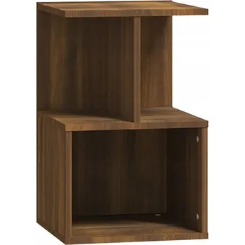 Noční stolek Elegantní noční stolek s přihrádkami, hnědý dub, 35x35x55 cm