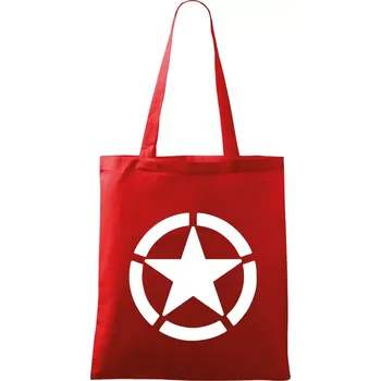 Nákupní taška Army hvězda - Taška bavlněná - 42 x 38 cm ( Červená )