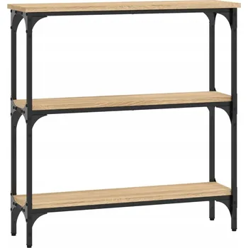 Konferenční stolek Konzolový stolek s kovovým rámem, dub sonoma, 75 x 22,5 x 75 cm