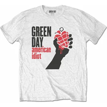 Pánská móda Green Day tričko, American Idiot White, pánské M