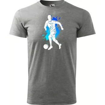 Pánské tričko Sablio Tričko s potiskem Fotbalista 1 - šedé XL