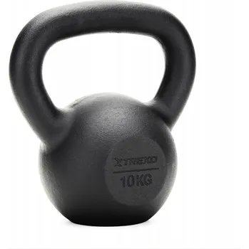 Litinový Kettlebell TREXO 10 kg černý pro CVIČENÍ ZÁVAŽÍ FITNESS