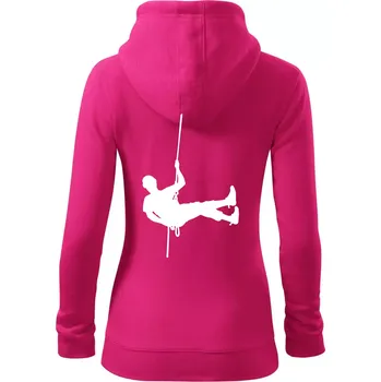 Dámská mikina Visící horolezec - Dámská mikina trendy zipper s kapucí - M ( Purpurová )