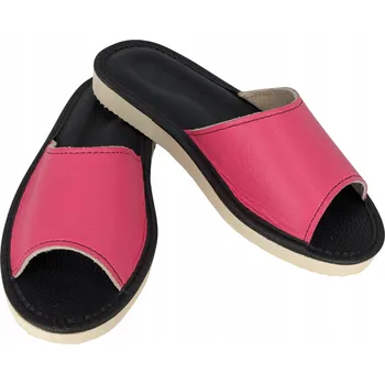 Dámské pantofle Pantofle Dámské Kožené Růžové Domácí Bačkory Z Přírodní Kůže Velikost 39