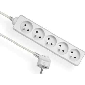 Napájecí kabel Prodlužovací Kabel přívodní kabel Elgotech 5 m 5 ks bílý