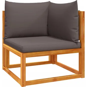 Zahradní pohovka Zahradní rohová pohovka z šedého lana, akáciové dřevo, 65 x 65 x 65 cm