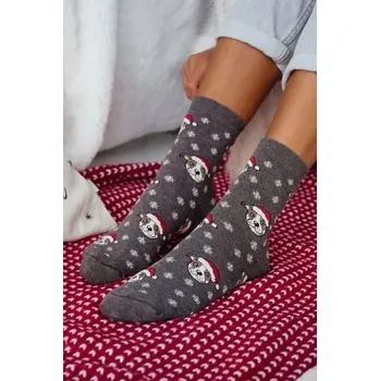 Dámské ponožky Dámské ponožky Milena 1283-039 - buldoci Šedá 37-41