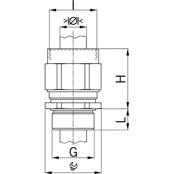 elektrický kabel Agro 1165.80.40.320 Závitový adaptér s kabelovou vývodkou EMC, mosazný, M40