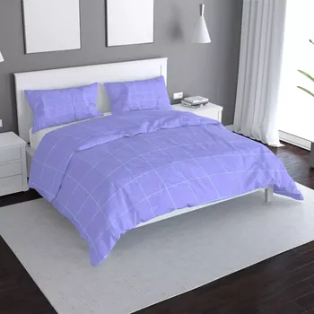 Povlečení Sablio Povlečení Čtvercový vzor fialové - 140x200 / 90x70