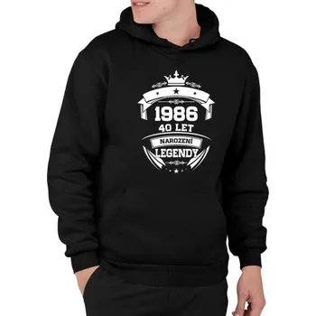 Žertovný předmět 1986 Narození legendy 40 let - pánská mikina s potiskem- Tričkový.cz