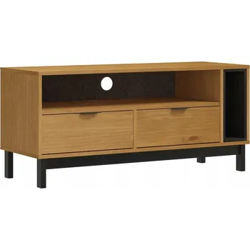 Televizní stolek TV stolek FLAM z masivního borovicového dřeva, 110x40x50 cm, barva dub