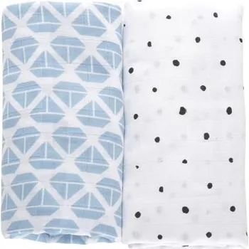 přikrývka MOTHERHOOD Přikrývka mušelínová 2ks Blue Boats 100x120 cm