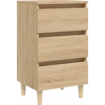 Noční stolek Skandinávský Noční stolek se 3 zásuvkami, dub sonoma, 40x35x69 cm