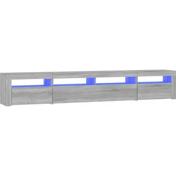 Televizní stolek TV stolek s RGB LED osvětlením, dřevotříska, šedý dub sonoma, 240x35x