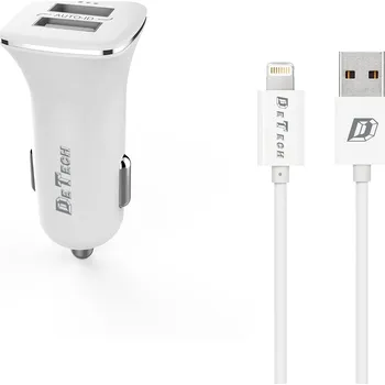 Autonabíječka DeTech DE-C01i s Lightning kabelem