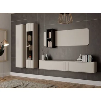 Obývací stěna Obývací pokoj Zudbim I, Barva: kašmír / černá MIRJAN 5903211462443