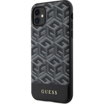 Pouzdro na mobilní telefon Guess PU G Cube MagSafe Zadní Kryt pro iPhone 11 černý