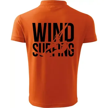 Pánská košile Windsurfing nápis - Polokošile pánská Pique Polo 203 - 3XL ( Oranžová )