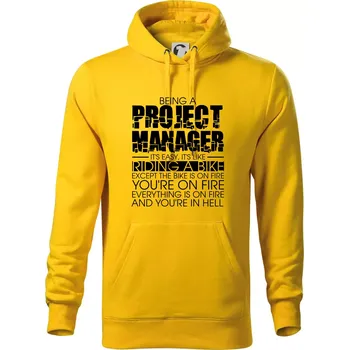 Pánská mikina Being A Project Manager - bike - Mikina pánská Cape s kapucí - 3XL ( Žlutá )