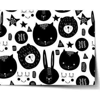 Plakát Sablio Plakát Kočička a medvěd - 90x60 cm