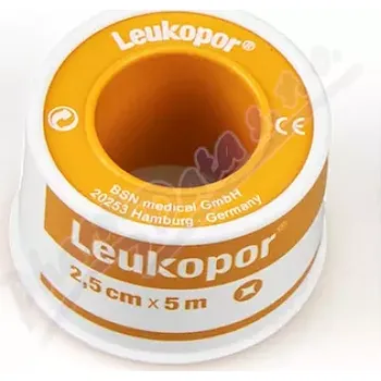Náplast Leukopor fixační jemná páska cívka 2.5cmx5m