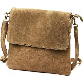 Vera Pelle kabelka kožená kabelka přes rameno z pravé kůže hnědá