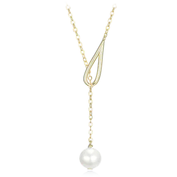 Náhrdelník MINET Pozlacený stříbrný náhrdelník s přírodní perlou JMAS7010GN45