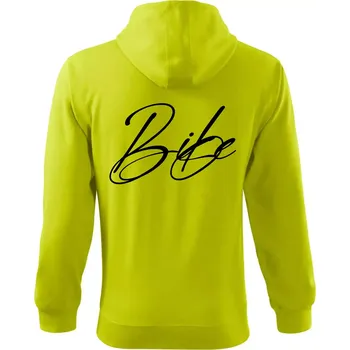 Pánská móda Nápis bike - Mikina s kapucí na zip trendy zipper - 2XL ( Limetková )