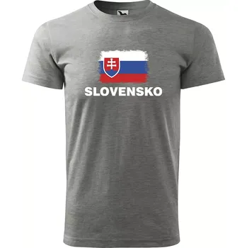 Sablio Tričko s potiskem Slovensko - šedé 2XL
