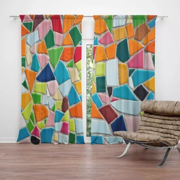 Závěs Sablio Závěs Barevná mozaika: 2ks 140x250cm