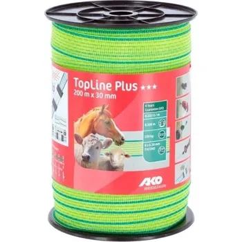 Ohradník Ohradníková páska AKO TopLine Plus neon žlutá/modrá 30mm/200m