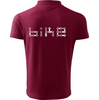 Pánská košile Bike nápis řetěz - Polokošile pánská Pique Polo 203 - 4XL ( Garnet )