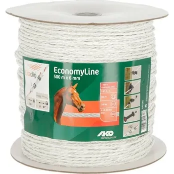 Ohradník Ohradníkové lanko AKO EconomyLine bílé 6mm/500m