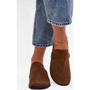 Dámské pantofle Boto Dámské pantofle a na platformě s přezkou Selio Barva: Béžová, Velikost: 38