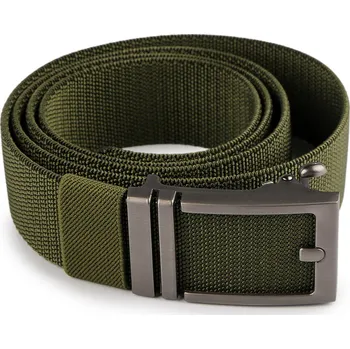 Opasek Pánský pásek šíře 3,5 cm, střední, 3 zelená khaki