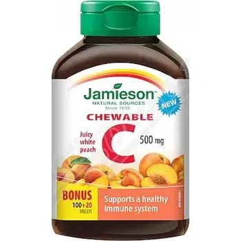 Přírodní produkt JAMIESON Vitamín C 500mg broskev cucací tbl.100+20