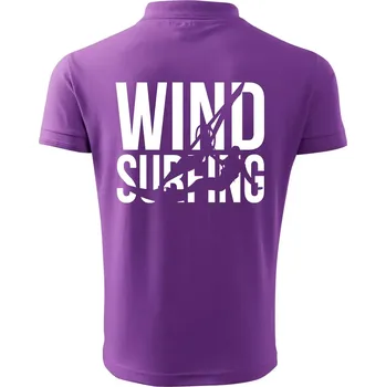 Pánská košile Windsurfing nápis - Polokošile pánská Pique Polo 203 - M ( Fialová )