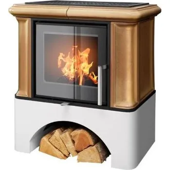 Krbová kamna ABX Ikaria Exklusive bílý sokl tabakbraun