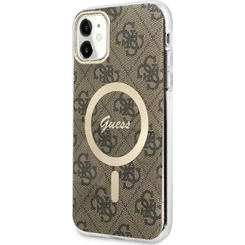 Guess IML 4G MagSafe Zadní Kryt pro iPhone 11 Brown