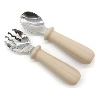 Příbor Martons Dětský kovový příbor lžička a vidlička, 2 ks - Beige