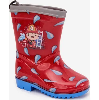 Dívčí bačkory Boto Dětské holínky hasič Breezly Barva: Červená, Velikost: 26/27