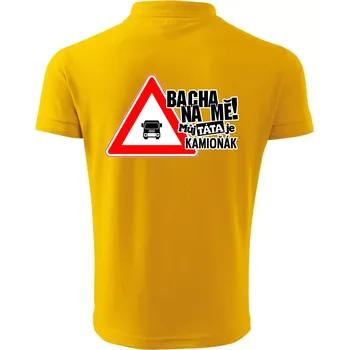 Pánská košile Bacha na mě! Můj táta je kamioňák - Polokošile pánská Pique Polo 203 - 5XL ( Žlutá )