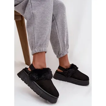 Dámské pantofle Dámské Zimní Boty na Hrubém Podrážce Khaki Starlyn Barva: Černá, Velikost: 37