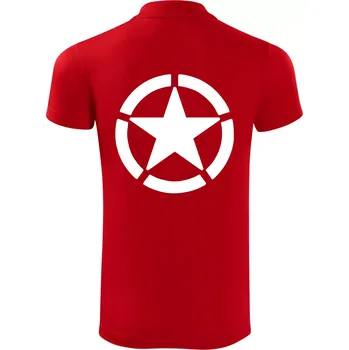 Pánská košile Army hvězda - Polokošile Victory sportovní (dresovina) - L ( Červená )